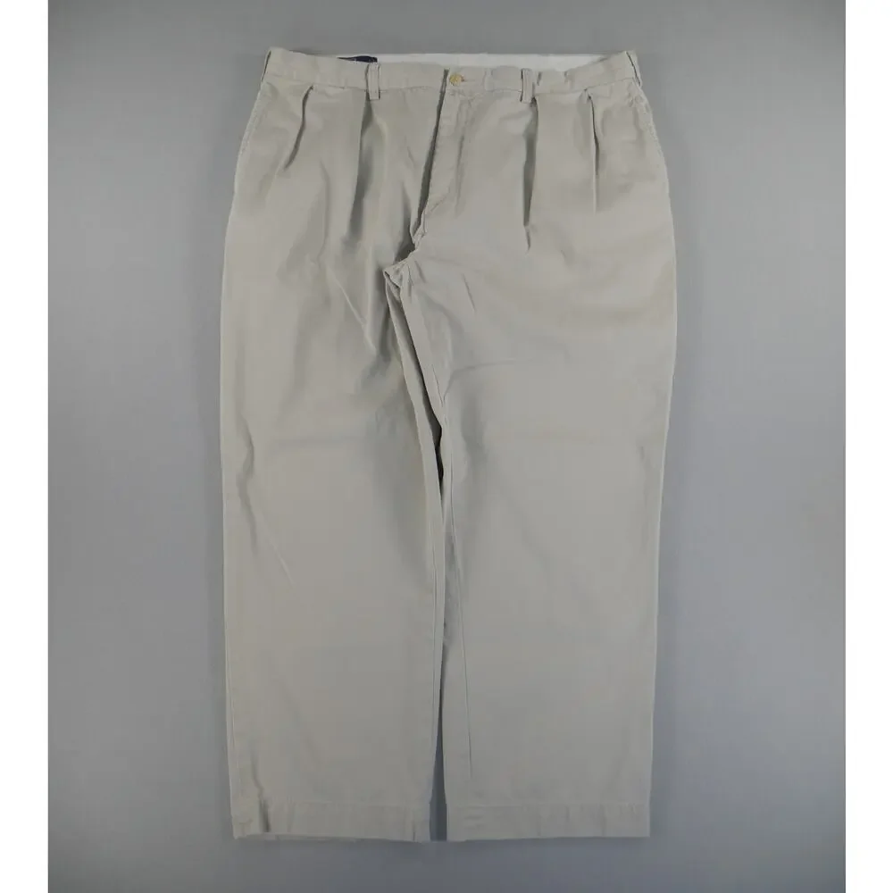 Vintage 90s Polo Ralph Lauren Andrew Pant Double Pleated Beige Chino (42x28) Men